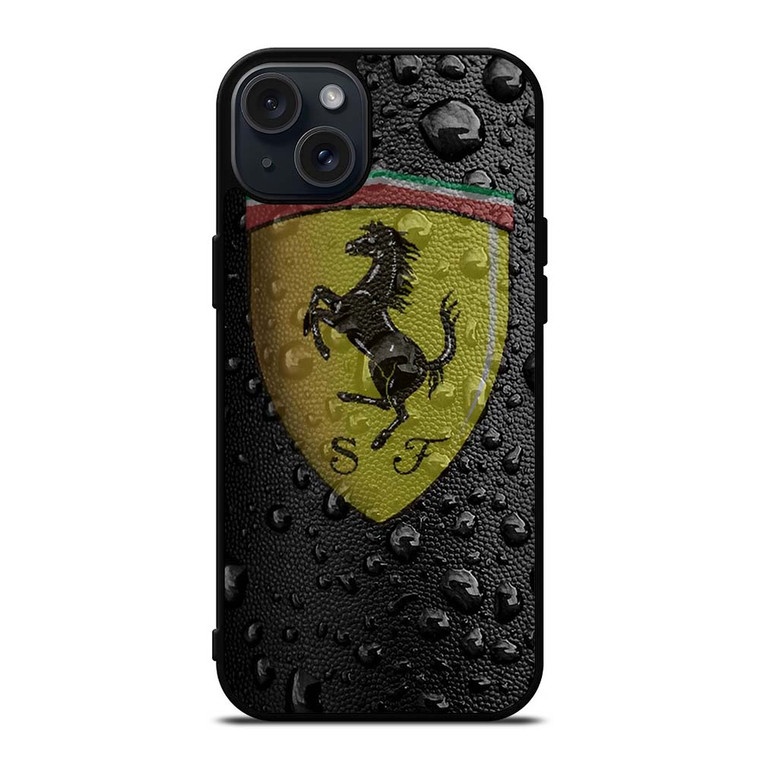 FERRARI DROP WATER BLACK iPhone 15 Plus Case Cover