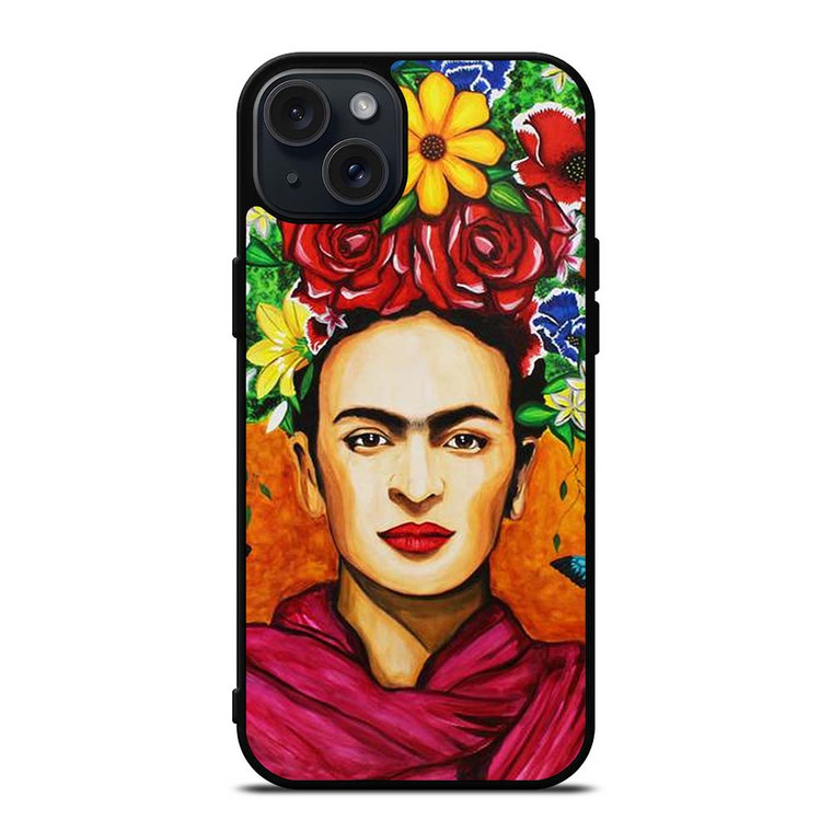 FRIDA KAHLO FLORAL ART iPhone 15 Plus Case Cover