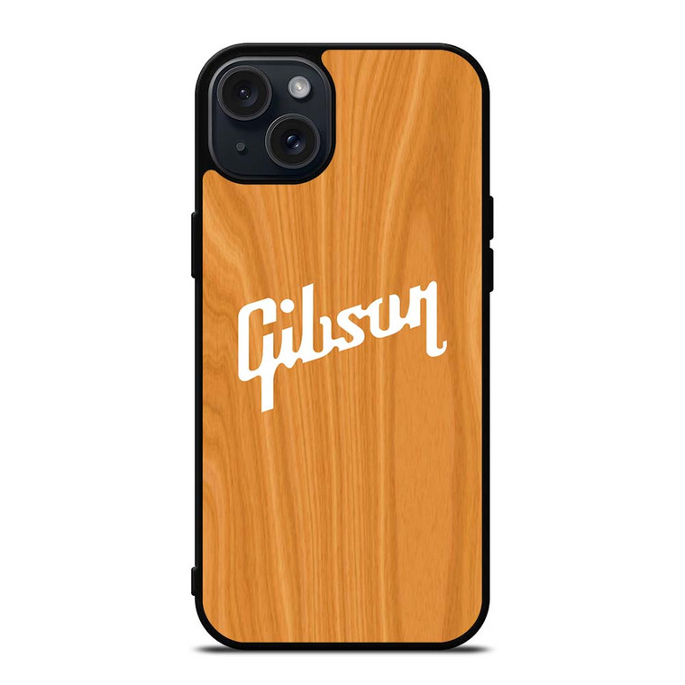 GIBSON GUITAR WOODEN LOGO 2 iPhone 15 Plus Case Cover