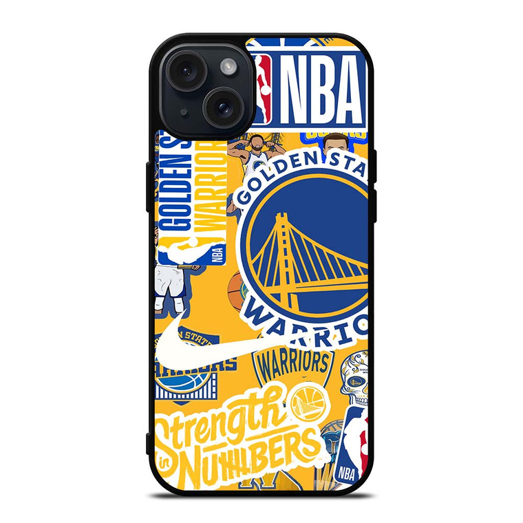 GOLDEN STATE WARRIORS NBA STICKER BOMB iPhone 15 Plus Case Cover