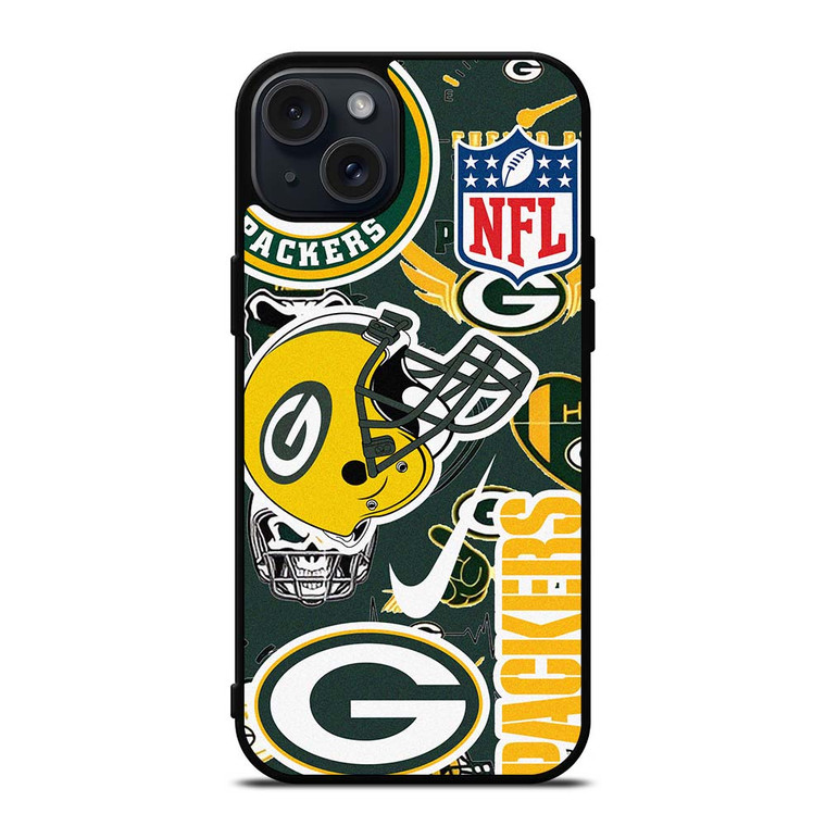 GREEN BAY PACKERS NFL STICKER BOMB iPhone 15 Plus Case Cover