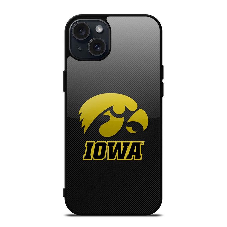 IOWA HAWKEYES CARBON iPhone 15 Plus Case Cover