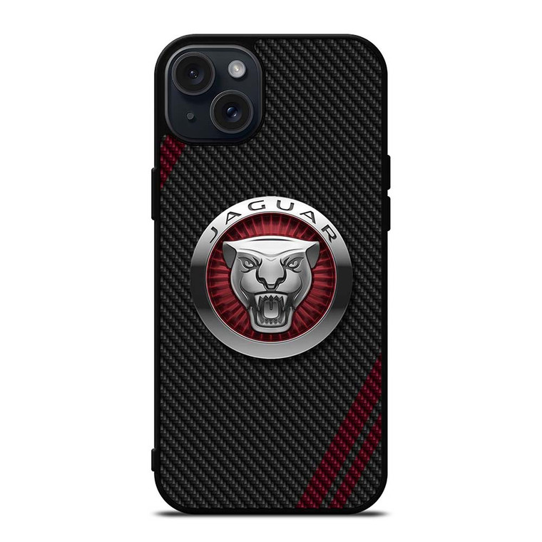 JAGUAR CARBON STRIPE LOGO iPhone 15 Plus Case Cover