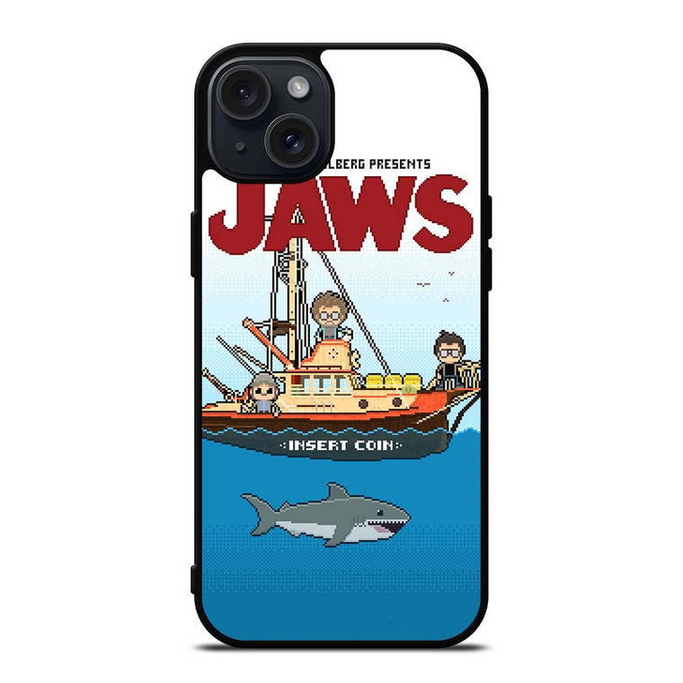 JAWS LOGO 8 BIT iPhone 15 Plus Case Cover