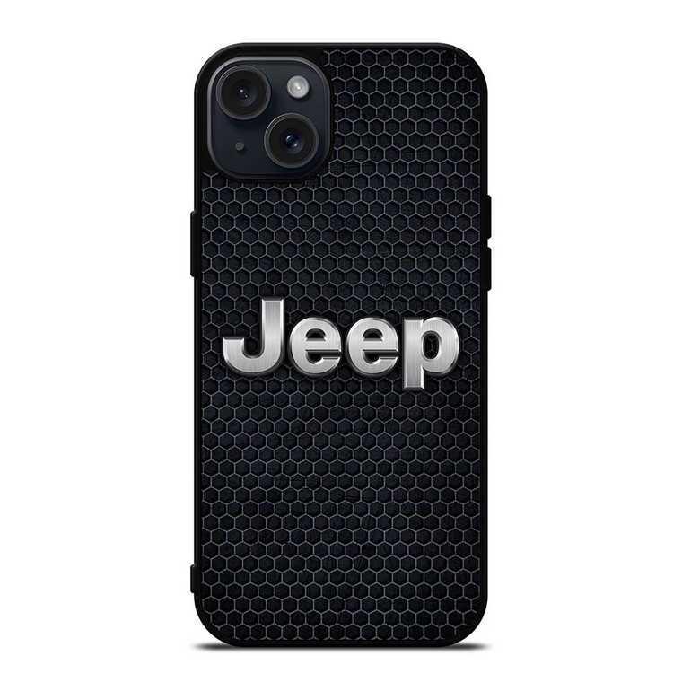JEEP BLACK METAL LOGO iPhone 15 Plus Case Cover
