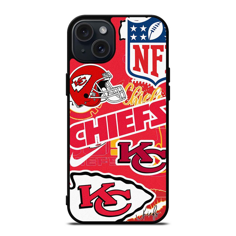 KANSAS CITY CHIEFS NFL STICKER BOMB iPhone 15 Plus Case Cover
