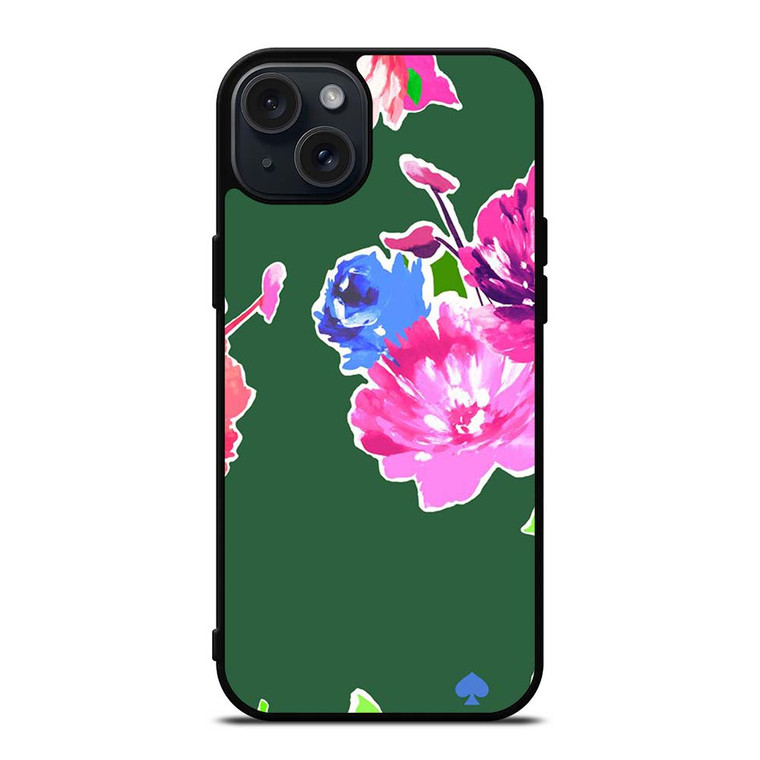 KATE SPADE NEW YORK GREEN FLORAL iPhone 15 Plus Case Cover