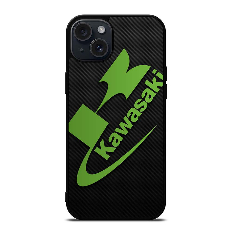 KAWASAKI MOTOR LOGO CARBON iPhone 15 Plus Case Cover
