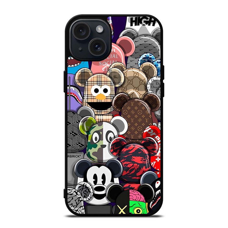 KAWS ALL CHARACTER ICON iPhone 15 Plus Case Cover