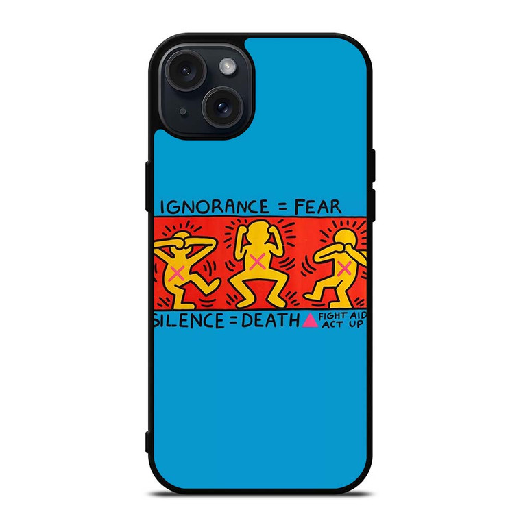 KEITH HARING SILENCE DEATH iPhone 15 Plus Case Cover