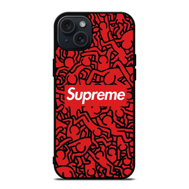 KEITH HARING SUPREME ART iPhone 15 Plus Case Cover KEITH HARING SUPREME ART iPhone 15 Plus Case Cover