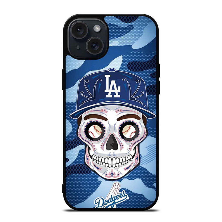 LA DODGERS SKULL CAMO iPhone 15 Plus Case Cover LA DODGERS SKULL CAMO iPhone 15 Plus Case Cover
