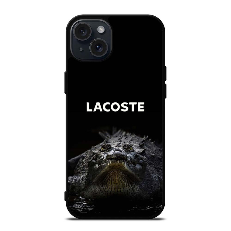 LACOSTE CROCODILE BLACK iPhone 15 Plus Case Cover