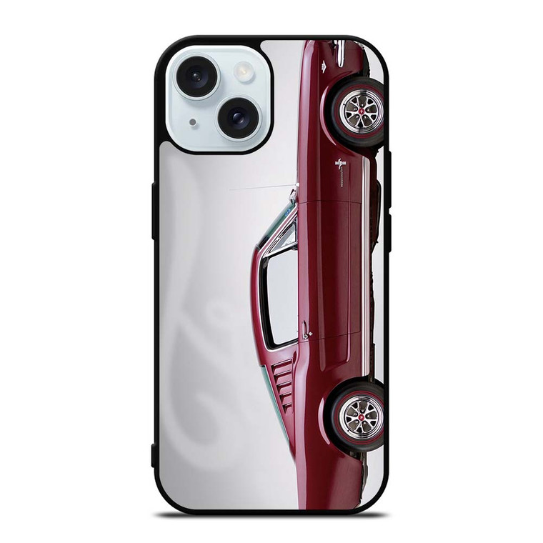 1965 FORD MUSTANG RED CAR iPhone 15 Case Cover 1965 FORD MUSTANG RED CAR iPhone 15 Case Cover
