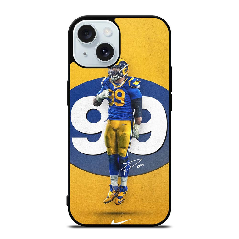 AARON DONALD 99 LOS ANGELES RAMS  iPhone 15 Case Cover AARON DONALD 99 LOS ANGELES RAMS  iPhone 15 Case Cover
