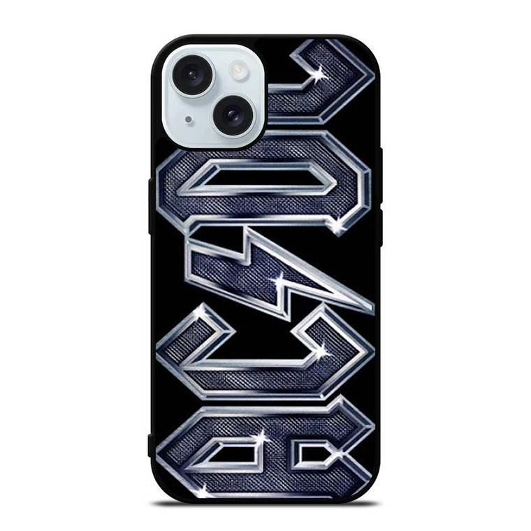 ACDC METAL CARBON LOGO iPhone 15 Case Cover