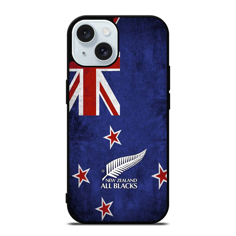 ALL BLACKS NEW ZEALAND FLAG iPhone 15 Case Cover