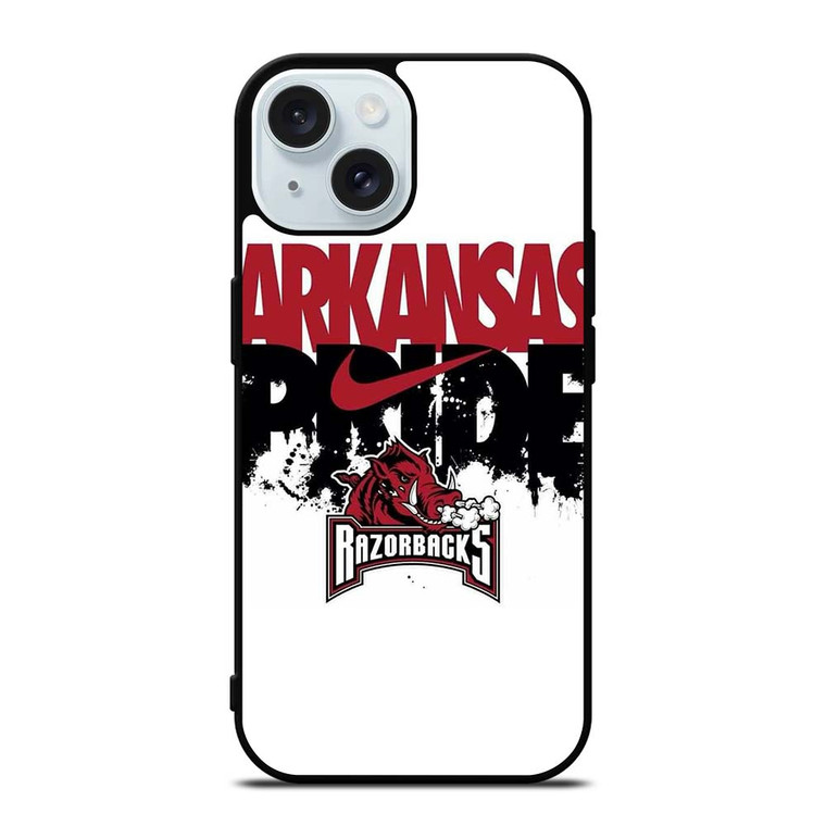 ARKANSAS RAZORBACKS PRIDGE iPhone 15 Case Cover