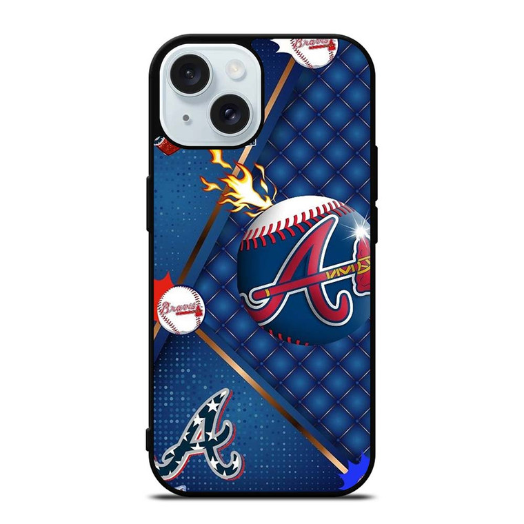 ATLANTA BRAVES LOVE BASEBALL iPhone 15 Case Cover