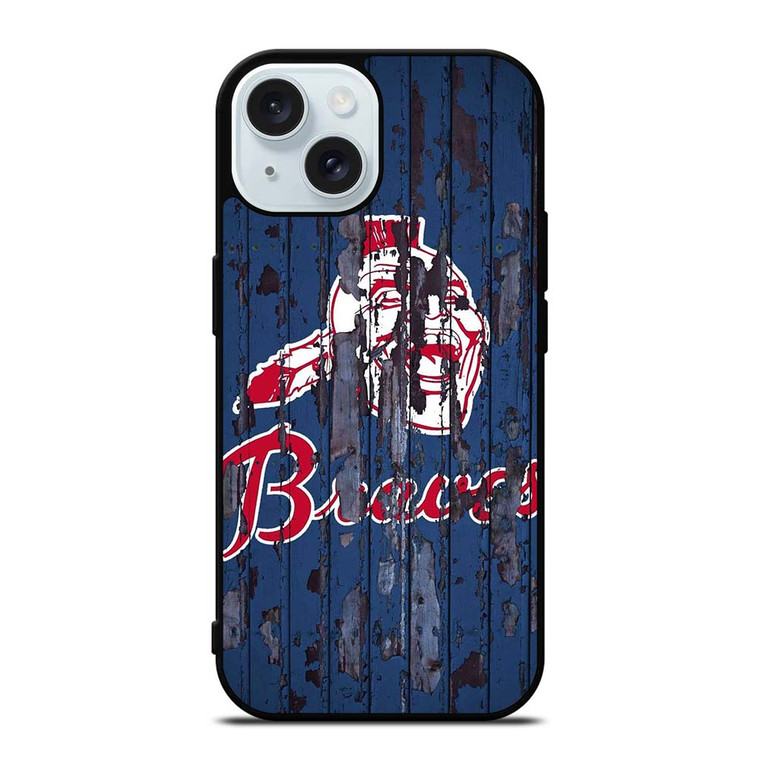 ATLANTA BRAVES RUSTY WOOD iPhone 15 Case Cover
