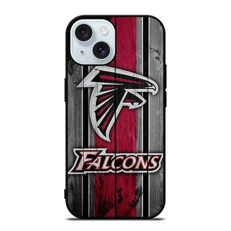 ATLANTA FALCONS WOODEN LOGO iPhone 15 Case Cover