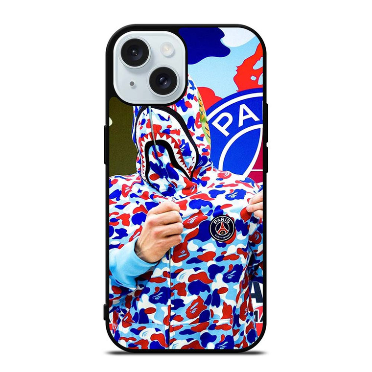 BAPE CAMO PARIS SAINT GERMAIN iPhone 15 Case Cover BAPE CAMO PARIS SAINT GERMAIN iPhone 15 Case Cover