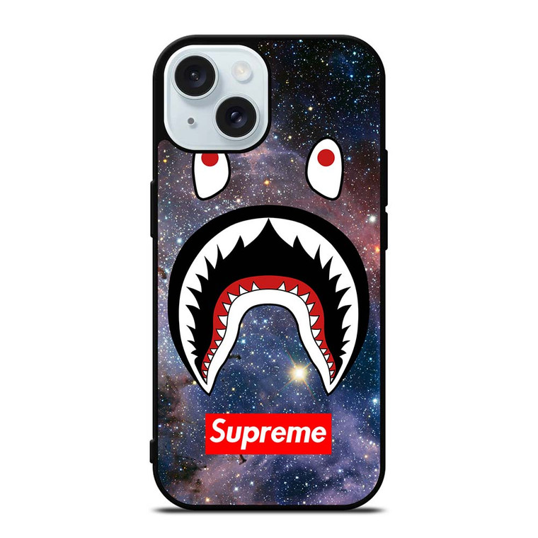 BAPE CAMO SHARK SUPREME NEBULA iPhone 15 Case Cover