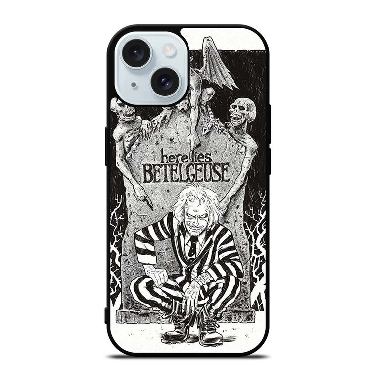 BEETLEJUICE TIM BURTON ART iPhone 15 Case Cover