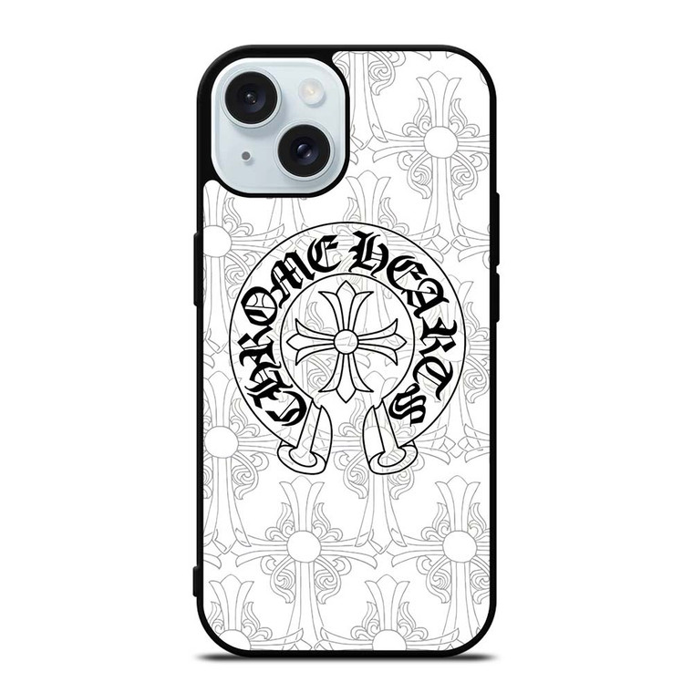 CHROME HEARTS WHITE iPhone 15 Case Cover