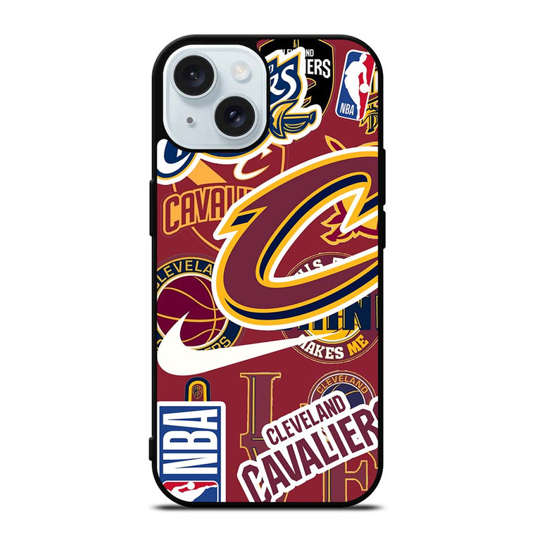CLEVELAND CAVALIERS NBA STICKER BOMB iPhone 15 Case Cover