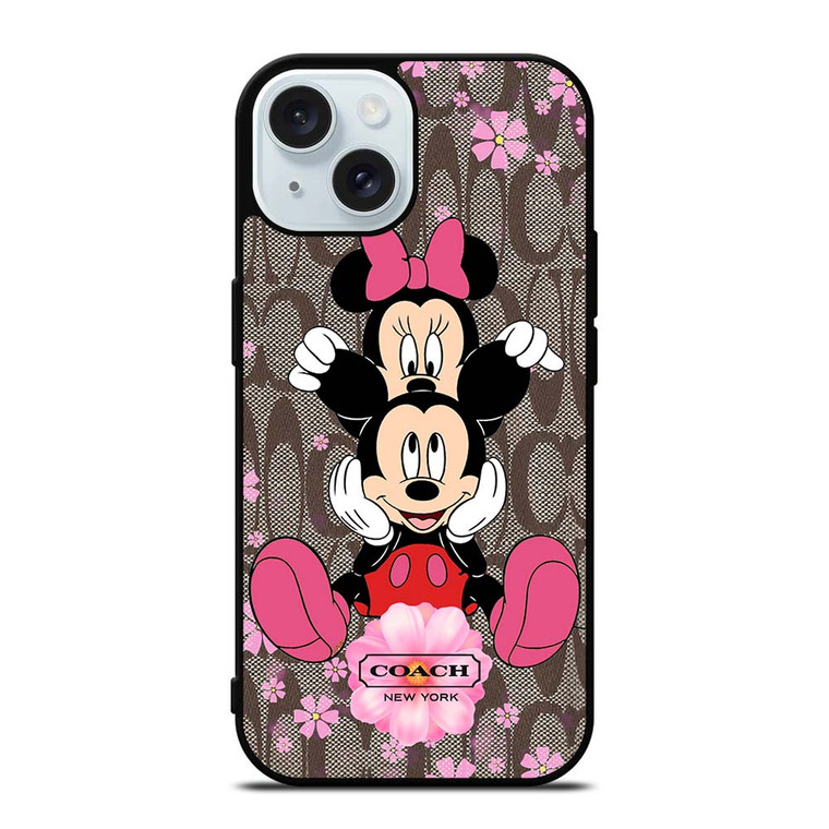 COACH MICKEY and MINNIE MOUSE iPhone 15 Case Cover
