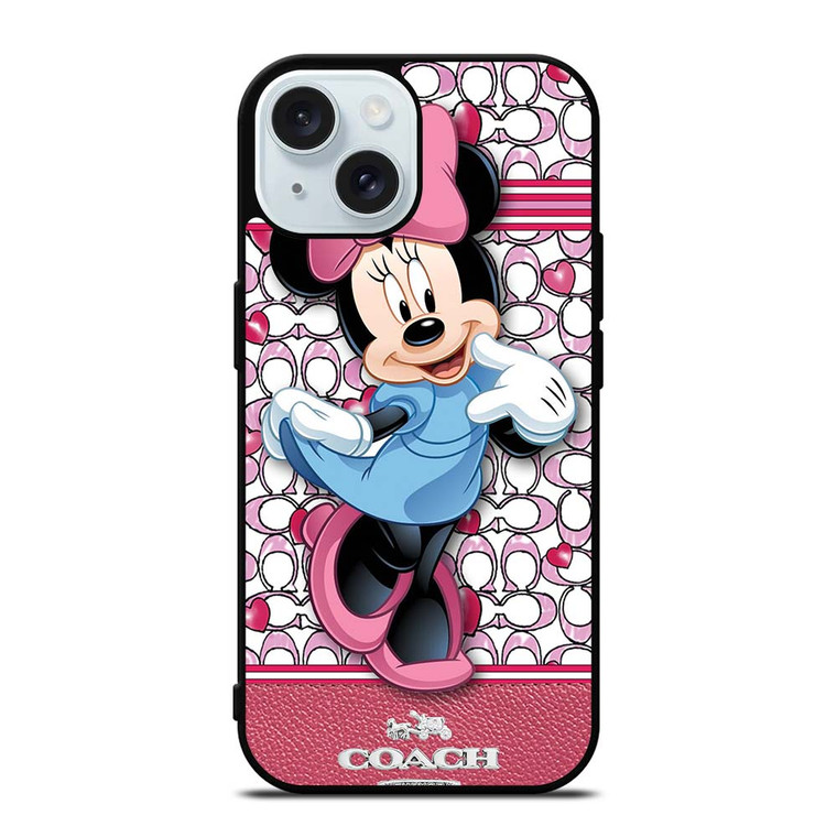 COACH MINNIE MOUSE PINK PATTERN iPhone 15 Case Cover