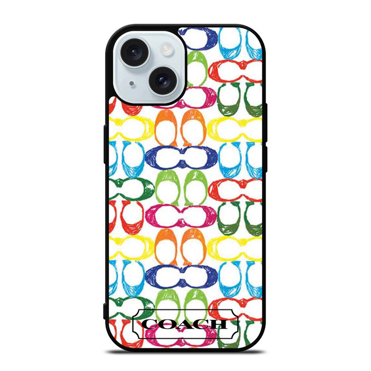 COACH NEW YORK COLORFUL 2 iPhone 15 Case Cover