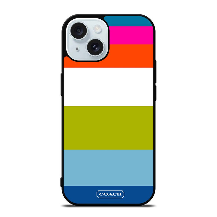COACH NEW YORK STRIPE 2 iPhone 15 Case Cover