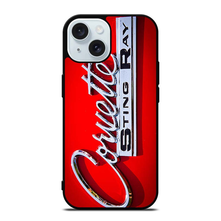 CORVETTE STINGRAY RED EMBLEM iPhone 15 Case Cover