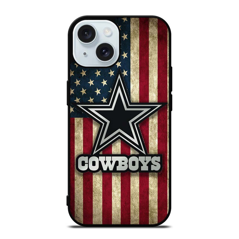 DALLAS COWBOYS AMERICAN FLAG iPhone 15 Case Cover