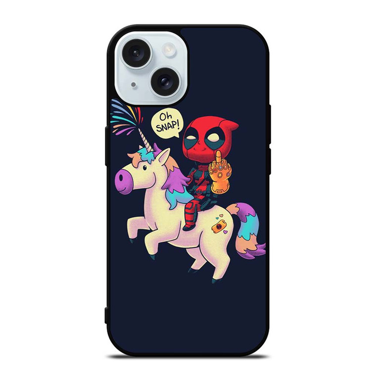 DEADPOOL UNICORN MIDDLE FINGERS iPhone 15 Case Cover