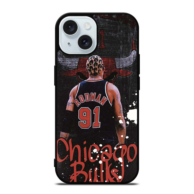 DENNIS RODMAN CHICAGO BULLS RETRO iPhone 15 Case Cover
