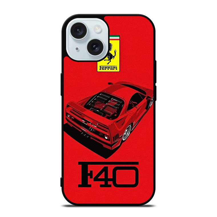 FERRARI F40 SUPERCAR LOGO iPhone 15 Case Cover