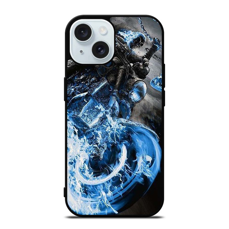 GHOST RIDER BLUE FIRE iPhone 15 Case Cover
