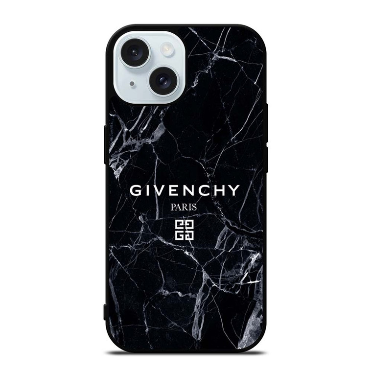 GIVENCHY PARIS MARBLE BLACK iPhone 15 Case Cover