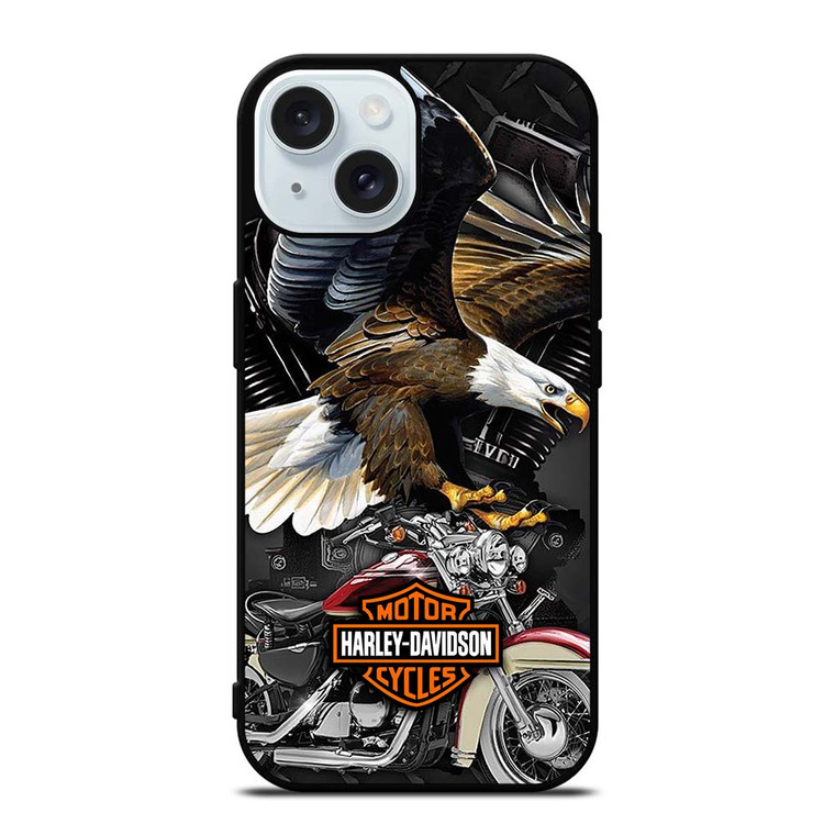 HARLEY DAVIDSON EAGLE METAL LOGO iPhone 15 Case Cover