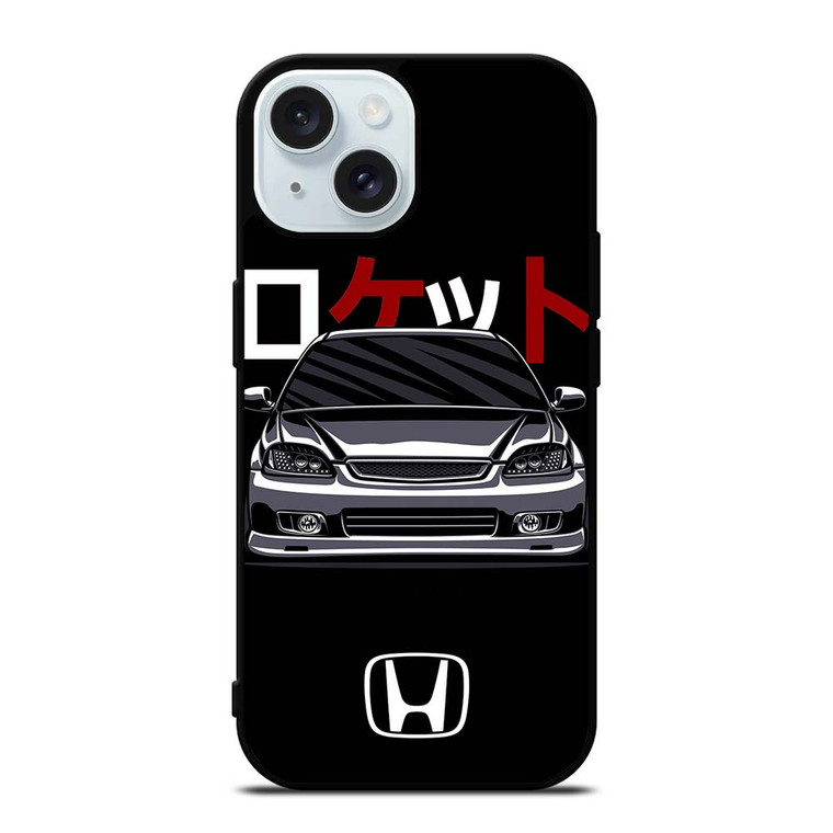 HONDA CIVIC RETRO DRAWING iPhone 15 Case Cover