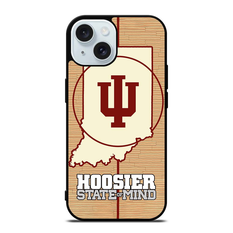 HOOSIER STATE OF MIND INDIANA WOODEN LOGO iPhone 15 Case Cover