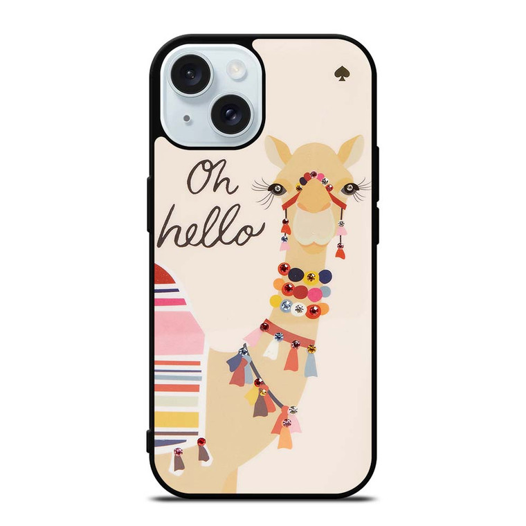 KATE SPADE CAMEL OH HELLO iPhone 15 Case Cover