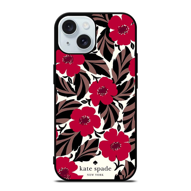 KATE SPADE FLOWER RED iPhone 15 Case Cover