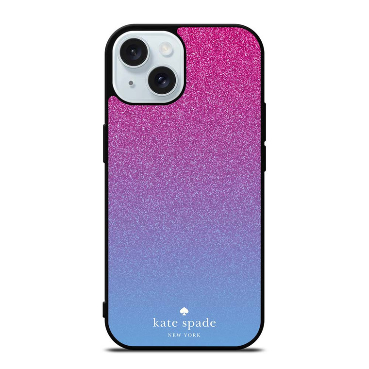 KATE SPADE NEW YORK PINK BLUE GLITTER iPhone 15 Case Cover