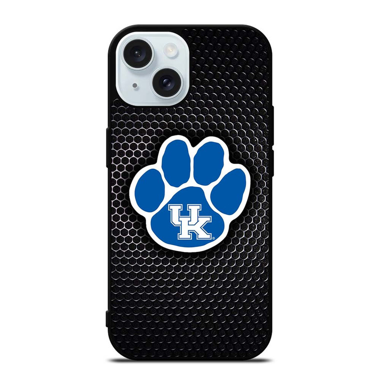 KENTUCKY WILDCATS METAL LOGO iPhone 15 Case Cover