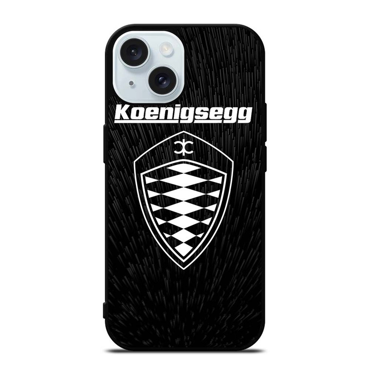 KOENIGSEGG LOGO BLACK PATTERN iPhone 15 Case Cover