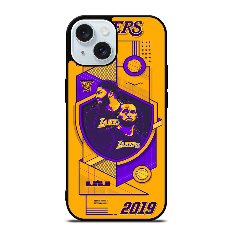 LA LAKERS LEBRON JAMES & ANTHONY DAVIS iPhone 15 Case Cover LA LAKERS LEBRON JAMES & ANTHONY DAVIS iPhone 15 Case Cover